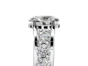 Solitaire Engagement Ring Setting for Oval Center with Graduated Shared Prongs and Prong Head in Platinum