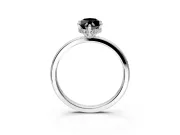 Hidden Halo Engagement Ring Setting for Fancy Black Marquise Center with Plain Band and Tall Prong Head in Platinum