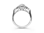 Floral Cluster Engagement Ring Setting for Pear-Shaped Center with Marquise Accents and Prong Head in Platinum
