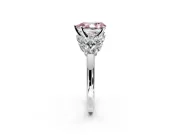 Leaf Cluster Engagement Ring Setting for Fancy Pink Pear-Shaped Center with Marquise Accents and Prong Head in Platinum