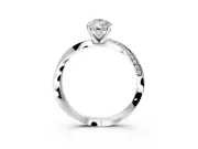 Side Accent Engagement Ring Setting for Pear-Shaped Center with Accent Shoulders and Prong Head in White Gold