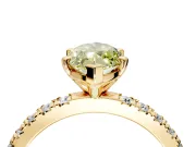 Solitaire Engagement Ring Setting for Fancy Yellow Marquise Center with Fine Pave Band and Claw Prong Head in Yellow Gold