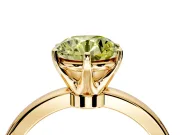 Solitaire Engagement Ring Setting for Fancy Yellow Round Cut Center with Plain Band and Tulip Prong Head in Yellow Gold