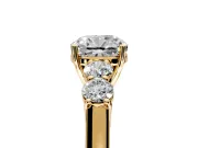 5 Stone Engagement Ring Setting for Cushion Cut Center with Equal Close-Set Accents and Prong Head in Yellow Gold