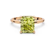 Minimalist Solitaire Engagement Ring Setting for Fancy Yellow Radiant Cut Center with Thin Band and Prong Head in Rose Gold