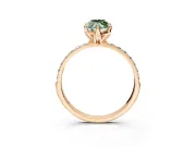 Solitaire Engagement Ring Setting for Fancy Green Marquise Center with Fine Pave Accents and Prong Head in Rose Gold