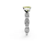 Solitaire Engagement Ring Setting for Fancy Yellow Radiant Cut Center with Marquise Panel Band and Prong Head in Sterling Silver