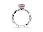 Rope Engagement Ring Setting for Fancy Pink Asscher Cut Center with Accent Shoulders and Prong Head in Platinum