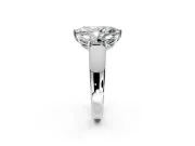 3 Stone Engagement Ring Setting for Marquise Center with Raised Basket Heads and Prong Head in Sterling Silver