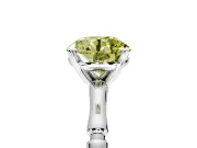 Solitaire Engagement Ring Setting for Fancy Yellow Round Cut Center with Bamboo Band and Prong Head in Platinum