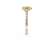 Solitaire Engagement Ring Setting for Fancy Yellow Pear-Shaped Center with Pave Accents and Prong Head in Rose Gold