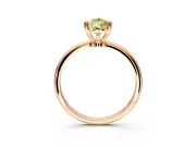 Minimalist Solitaire Engagement Ring Setting for Fancy Yellow Pear-Shaped Center with Thin Band and Prong Head in Rose Gold
