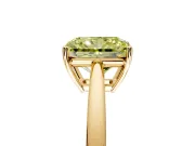 Solitaire Engagement Ring Setting for Fancy Yellow Radiant Cut Center with Open Cathedral Shoulders and Prong Head in Yellow Gold