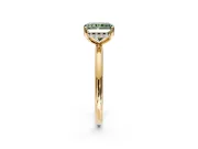 Solitaire Engagement Ring Setting for Fancy Green Radiant Cut Center with Plain Band, Open Basket and Prong Head in Yellow Gold