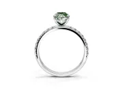 Solitaire Engagement Ring Setting for Fancy Green Marquise Center with Micro Pave Band and Prong Head in Platinum