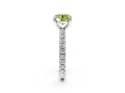 Solitaire Engagement Ring Setting for Fancy Yellow Round Cut Center with Shared-Prong Accents and Prong Head in Sterling Silver