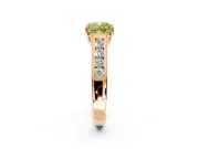 Solitaire Engagement Ring Setting for Fancy Yellow Cushion Cut Center with Round Cut Channel Band and Prong Head in Rose Gold