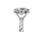 Solitaire Engagement Ring Setting for Oval Center with 2-Strand Rope Twist Band and Prong Head in Platinum