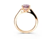 Solitaire Engagement Ring Setting for Fancy Pink Princess Cut Center with Channel Accents and Prong Head in Rose Gold