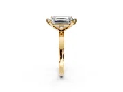 Fancy Green Marquise and Emerald Cut Lab-Grown Diamond Toi et Moi Engagement Ring with Prong-Set Stones in Yellow Gold