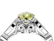 Solitaire Engagement Ring Setting for Fancy Yellow Pear-Shaped Center with Marquise and Bezel Accents and Prong Head in Sterling Silver