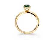 Solitaire Engagement Ring Setting for Fancy Green Emerald Cut Center with Wide Knife Ridge Band and Prong Head in Yellow Gold