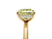 Solitaire Engagement Ring Setting for Fancy Yellow Princess Cut Center with Plain Band, Open Basket and Prong Head in Yellow Gold