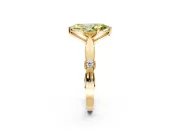 Solitaire Engagement Ring Setting for Fancy Yellow Marquise Center with Carved Leaf Shoulders and Prong Head in Yellow Gold