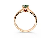 Solitaire Engagement Ring Setting for Fancy Green Oval Center with Knife Ridge Band and Claw Prong Head in Rose Gold
