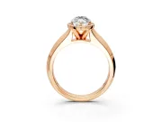 Halo Engagement Ring Setting for Marquise Center with Knife Ridge Cathedral Band and Prong Head in Rose Gold