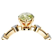 Solitaire Engagement Ring Setting for Fancy Yellow Marquise Center with Bezel Station Band and Prong Head in Yellow Gold