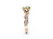 Solitaire Engagement Ring Setting for Fancy Yellow Heart-Shaped Center with Bar-Station Pave Twist and Prong Head in Rose Gold