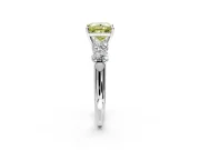 5 Stone Engagement Ring Setting for Fancy Yellow Princess Cut Center with Graduated Accents and Prong Head in Platinum