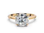 Solitaire Engagement Ring Setting for Round Cut Center with Knife Ridge Band and Claw Prong Head in Yellow Gold