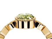 Milgrain Bezel Engagement Ring Setting for Fancy Yellow Oval Center with Marquise Stations and Bezel Head in Yellow Gold