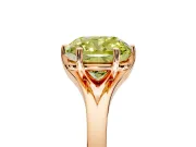 Solitaire Engagement Ring Setting for Fancy Yellow Cushion Cut Center with Plain Split Shank and Prong Head in Rose Gold