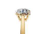 Solitaire Engagement Ring Setting for Round Cut Center with Open Cathedral Shoulders and Prong Head in Yellow Gold