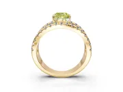 Solitaire Engagement Ring Setting for Fancy Yellow Cushion Cut Center with Wide-Open Split Shank and Prong Head in Yellow Gold