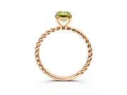 Solitaire Engagement Ring Setting for Fancy Yellow Emerald Cut Center with Plain Twisted Rope Band and Prong Head in Rose Gold