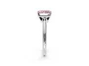 Solitaire Engagement Ring Setting for Fancy Pink Radiant Cut Center with Knife Ridge Band and Claw Prong Head in White Gold