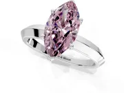 Solitaire Engagement Ring Setting for Fancy Pink Marquise Center with Wide Knife Ridge Band and Prong Head in Platinum