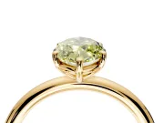 Low-Set Solitaire Engagement Ring Setting for Fancy Yellow Marquise Center with Thin Plain Band and Prong Head in Yellow Gold