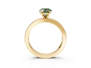 Solitaire Engagement Ring Setting for Fancy Green Oval Center with Channel Baguette Band and Prong Head in Yellow Gold