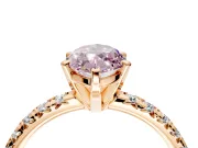 Solitaire Engagement Ring Setting for Fancy Pink Marquise Center with Large Accents and Prong Head in Rose Gold