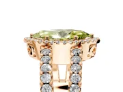 Halo Engagement Ring Setting for Fancy Yellow Marquise Center with Wide-Open Pave Split Shank and Prong Head in Rose Gold