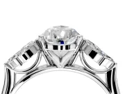 Floral Cluster Engagement Ring Setting for Pear-Shaped Center with Marquise Accents and Prong Head in Platinum