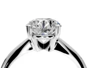Solitaire Engagement Ring Setting for Round Cut Center with Knife Ridge Band and Claw Prong Head in Platinum