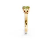 Solitaire Engagement Ring Setting for Fancy Yellow Cushion Cut Center with Wire Band and Prong Head in Yellow Gold