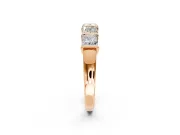 Princess Cut Lab-Grown Diamond 5 Stone Channel Wedding Band with Bar Prongs in Rose Gold