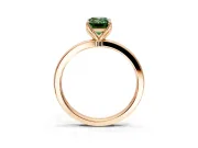 Solitaire Engagement Ring Setting for Fancy Green Emerald Cut Center with Thin Rounded Plain Band and Prong Head in Rose Gold